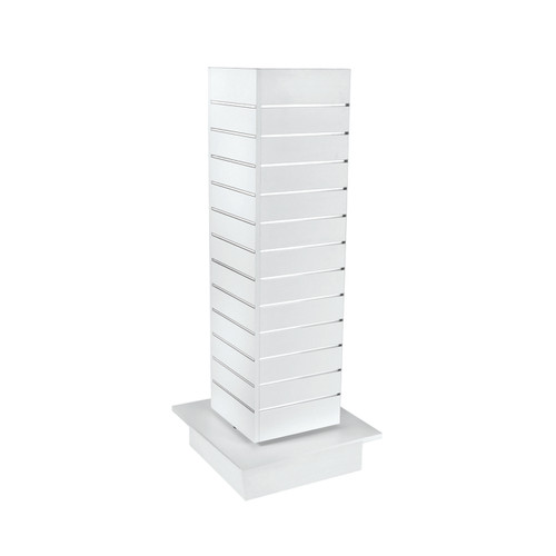Slatwall timber laminate square spinner unit  550 Sq Base x 1350 mm H(M8100WH)