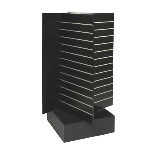 Slatwall timber laminate cross spinner unit  900 DIA x 1430 mm H(M8200BK)