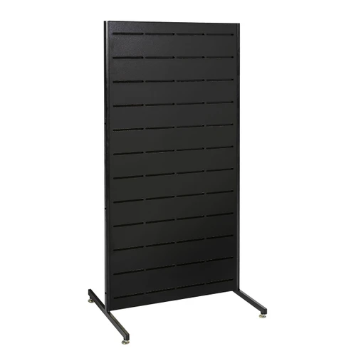 Shop for Shops Dash slatwall timber lamin. Freestanding panel on legs 630 W x 1264 mm H(M8402BK)