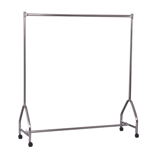 Fashion clothes rack single rail on castors  1560 W x 1680 H x 490 mm D(R1070CH)