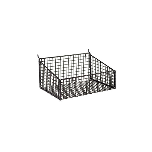 Shop for Shops Slatwall mesh basket with low front 250 W x 185 D x 125 mm H(S1640BK)