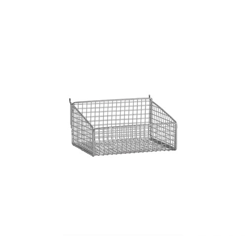Slatwall mesh basket with low front  250 W x 185 D x 125 mm H(S1640CH)