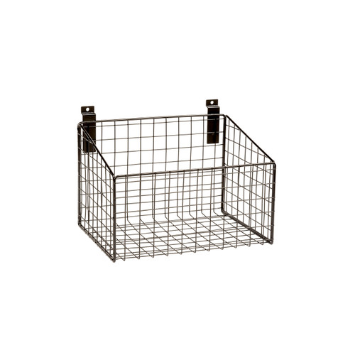 Shop for Shops Slatwall mesh basket with low front 293 W x 220 D x 200 mm H(S1642BK)
