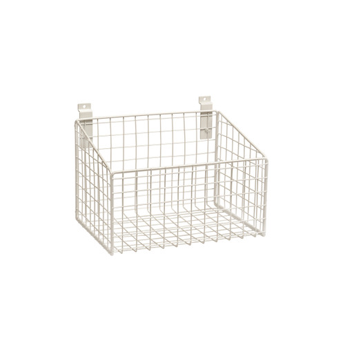 Slatwall mesh basket with low front  293 W x 220 D x 200 mm H(S1642WH)