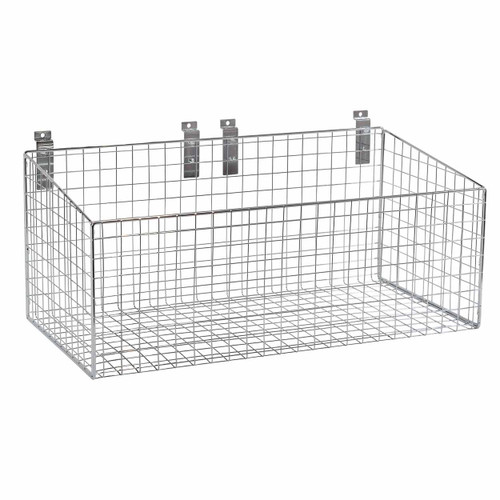 Shop for Shops Slatwall mesh basket with low front 586 W X 300 D X 280 mm H(S1643CH)