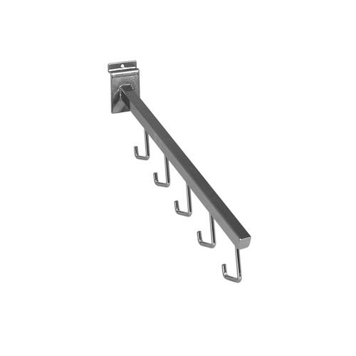Slatwall angled arm with 5 hooks  400 mm L(S1648CH)