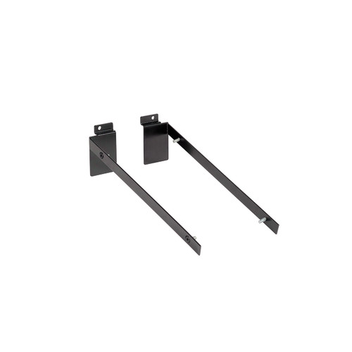 Slatwall angle bracket set 18 mm x 300 mm D shelf  300 D x 18 H x 2.5 mm Thick(S1668BK)