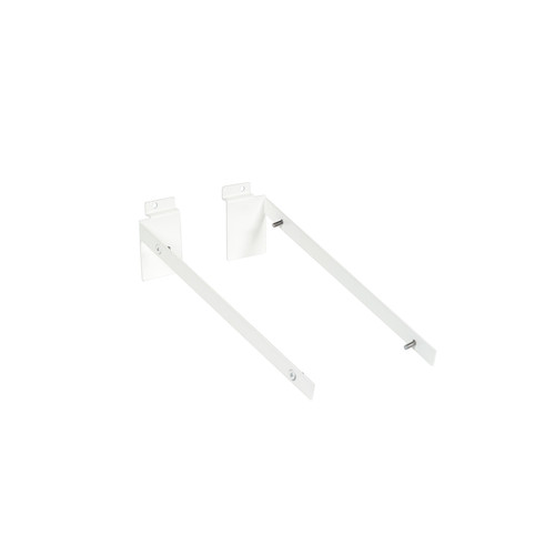 Slatwall angle bracket set 18 mm x 300 mm D shelf  300 D x 18 H x 2.5 mm Thick(S1668WH)