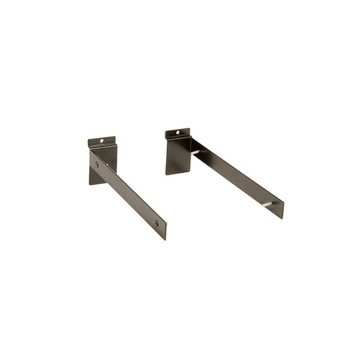 Slatwall bracket set for 30 mm x 300 mm D shelf  300 D x 30 H x 2.5 mm Thick(S1673BK)