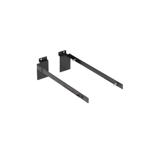 Slatwall bracket set for 18 mm x 300 mm D shelf  300 D x 18 H x 2.5 mm Thick(S1678BK)