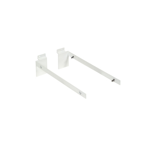 Slatwall bracket set for 18 mm x 300 mm D shelf  300 D x 18 H x 2.5 mm Thick(S1678WH)