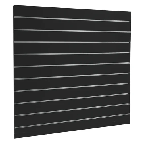 Slatwall timber laminate panel with inserts & edging  1200 H x 1200 W x 18 mm Thick(S3710BK)