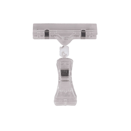 Large acrylic sign holder with clamp  80 W x 105 H, Clamp max 25 mm(T2694CA)