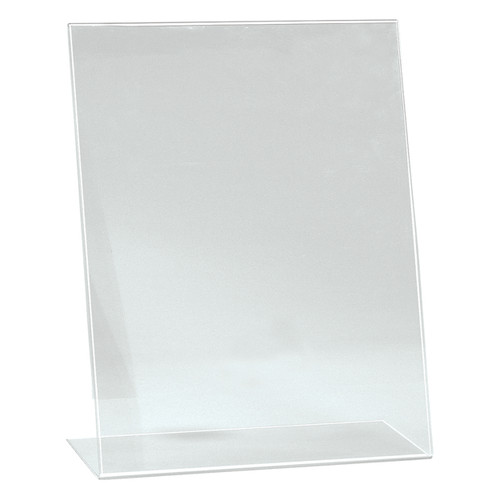 Single sided angled acrylic sign holder  A3 Portrait with 130 mm D Base(T2705CA)