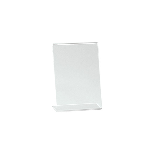 Single sided angled acrylic sign holder  A6 Portrait with 60 mm D Base(T2711CA)