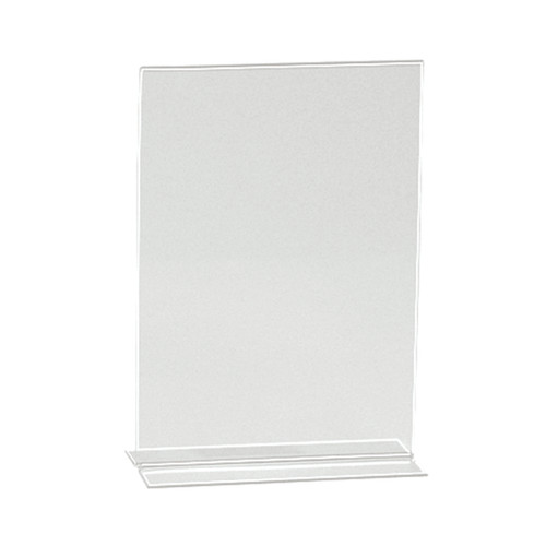 Double sided acrylic sign holder  A4 Portrait with 90 mm D Base(T2724CA)