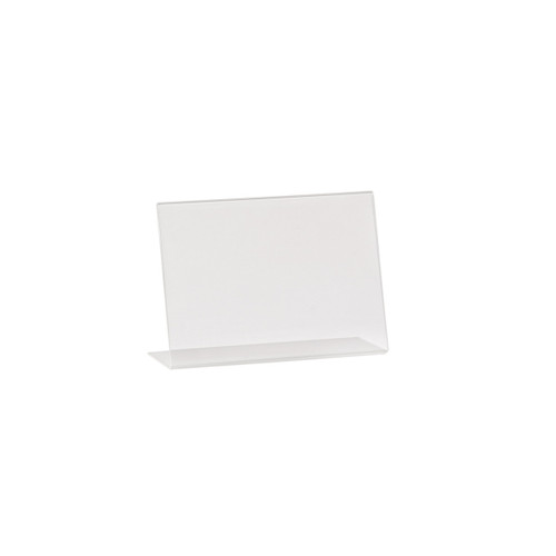 Shop for Shops Single sided angled acrylic sign holder A6 Landscape with 60 mm D Base(T2746CA)