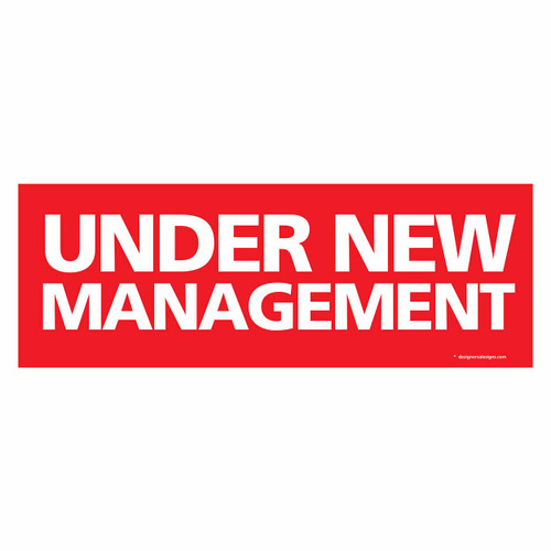 Shop for Shops Outdoor pvc banner with ropes "under new management" 2400 W x 865 mm H(T3376RDWH)