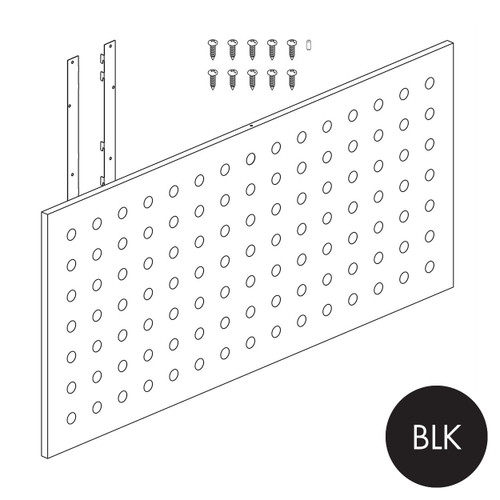 Peggie panel 75 x 70mm perforated pattern with MAXe brackets 1190 W x 558 mm H(P0612BLK)