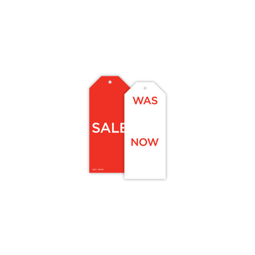 Shop for Shops Swing Ticket "WAS/NOW" Double Sided 40 W x 94mm H(T3631.1RDWH)