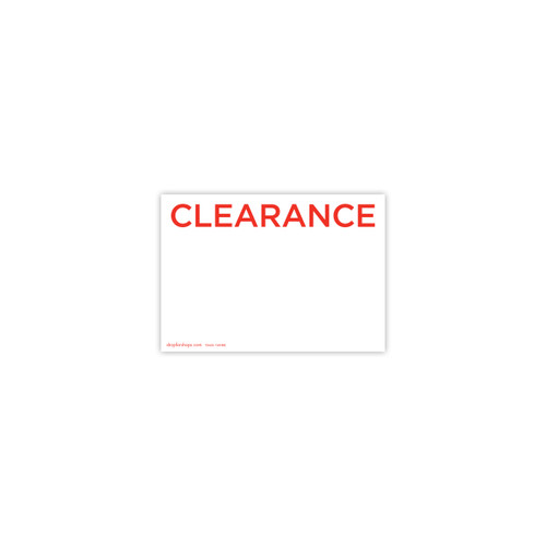 Display Ticket "CLEARANCE" A5 Landscape Double Sided (pack of 5) 210 W x 148mm H(T3625.1WHRD)