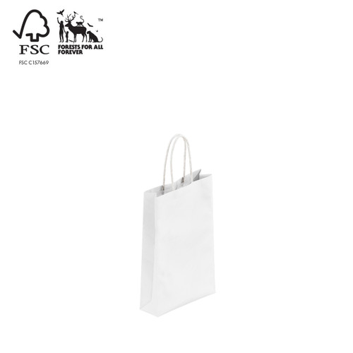 Shop for Shops Kraft paper bag extra small with handle 160 W x 255 H x 60 mm gusset(A8020.1WH)