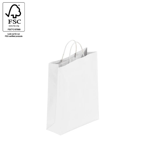 Kraft paper bag small with handle  260 W x 350 H x 95 mm gusset(A8021.1WH)