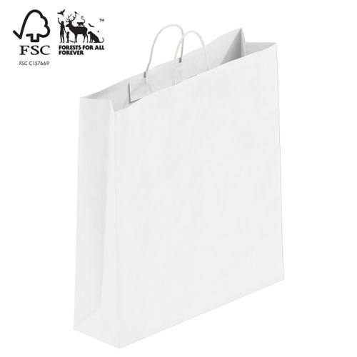 Shop for Shops Kraft paper bag large with handle 450 W x 500 H x 125 mm gusset(A8023.1WH)