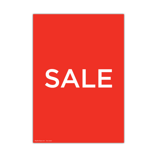 A3 portrait double sided sign card "SALE" 297 W x 420 mm H(T9500.1RDWH)