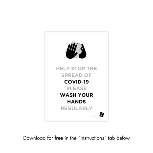 Shop for Shops COVID 19 DOWNLOADABLE POSTER 2 - WASH HANDS (COVID2)