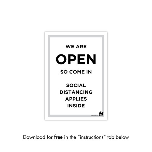Shop for Shops COVID 19 DOWNLOADABLE POSTER 6 - WE ARE OPEN 2 (COVID6)