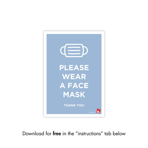 Shop for Shops COVID 19 DOWNLOADABLE POSTER 12 - PLEASE WEAR A FACE MASK (COVID12)
