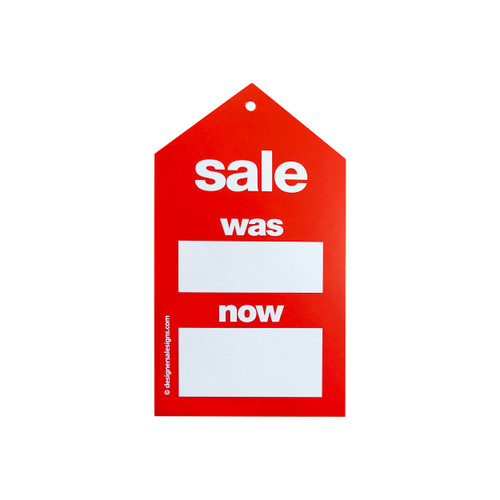 Shop for Shops Swing tag "sale was/now" Portrait 75 W x 135 mm H(T3663RDWH)