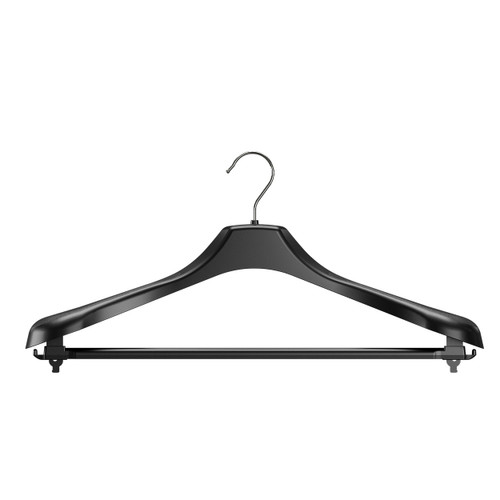 Shop for Shops Plastic jacket hanger with rail 450 mm W(HJ2480BK)
