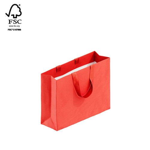 Style Paper Bag Small Boutique with ribbon handle 350 W x 260 H x 110mm gusset(A8038.1RD)