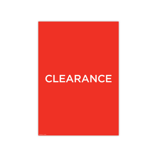 Shop for Shops Poster "CLEARANCE" 594 W x 841mm H(T4309RDWH)