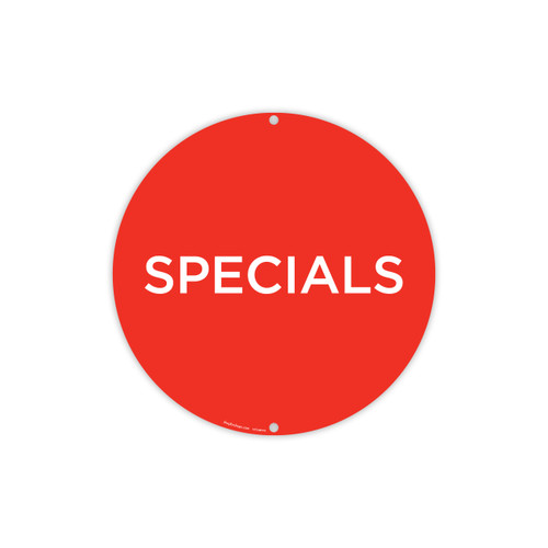 Round double sided poster "SPECIALS" Double Sided 400mm DIA(T4722RDWH)