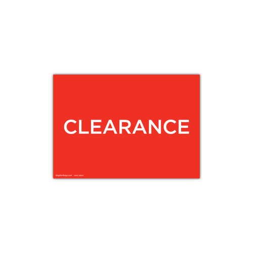 A4 landscape double sided sign card "CLEARANCE" (pack of 5) 297 W x 210 mm H(T6509.1RDWH)