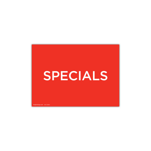 A4 landscape double sided sign card "SPECIALS" (pack of 5) 297 W x 210 mm H(T6522.1RDWH)