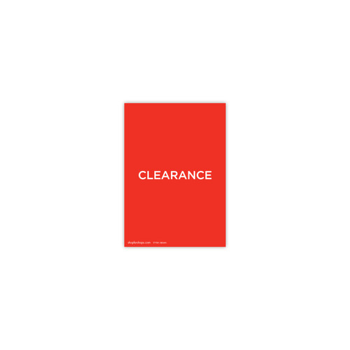Shop for Shops A5 portrait double sided sign card "CLEARANCE" (pack of 5) 148 W x 210 mm H(T7709.1RDWH)