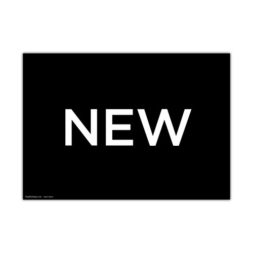 Shop for Shops A3 landscape double sided sign card "NEW" 420 W x 297 mm H(T8548.1BKWH)