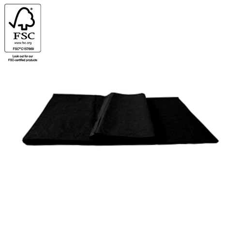 Tissue Wrapping paper black, colour fast and acid free, 500 x 750mm - 500 sheets(A3100.1BK)