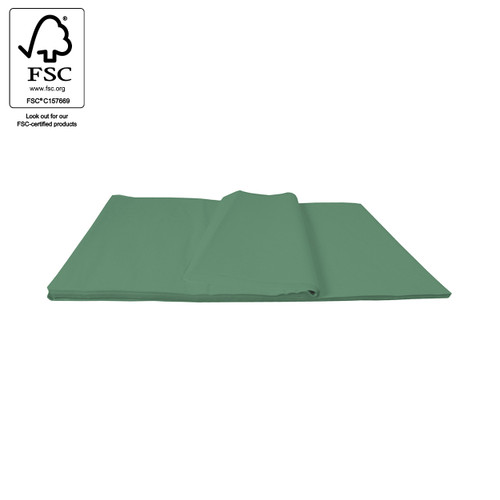 Tissue wrapping paper dark green, colour fast and acid free, 500 x 750mm - 500 sheets(A3100.1DG)