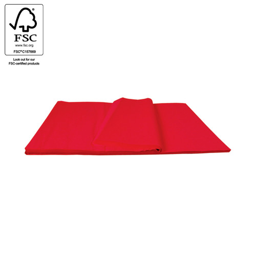 Tissue wrapping paper red, colour fast and acid free, 500 x 750mm - 500 sheets(A3100.1RD)