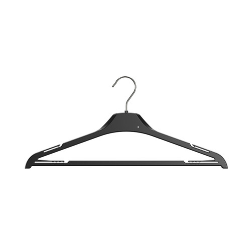 Plastic top hanger with rail and wire hook 410 mm W(HW2410BK)