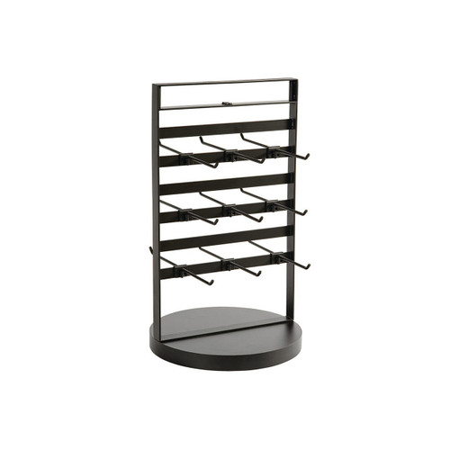 Counter jewellery spinner with 9 adj double sided hooks  500 H x 280 mm DIA(M3200BKS)
