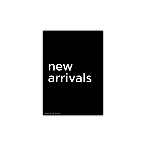 Shop for Shops A4 portrait double sided sign card "new arrivals" (pack of 5) 210 W x 297 mm H(T7504.1BKWH)