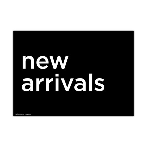 Shop for Shops A3 landscape double sided sign card "new arrivals" 420 W x 297 mm H(T8504.1BKWH)