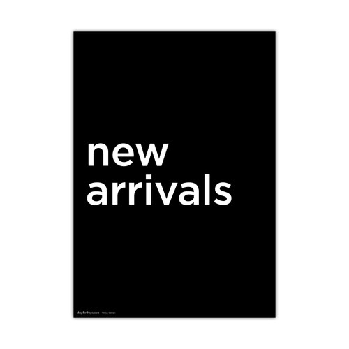 Shop for Shops A3 portrait double sided sign card "new arrivals" 297 W x 420 mm H(T9504.1BKWH)