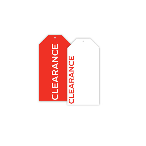 Swing Ticket "CLEARANCE" Portrait Double Sided 67 W x 140mm H(T3622.1RDWH)